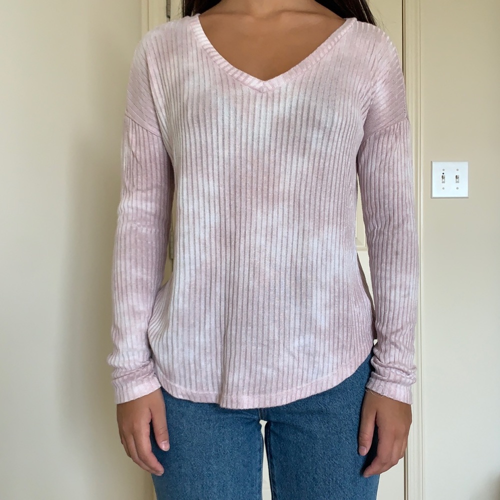 American eagle ribbed tie dye long sleeve shirt